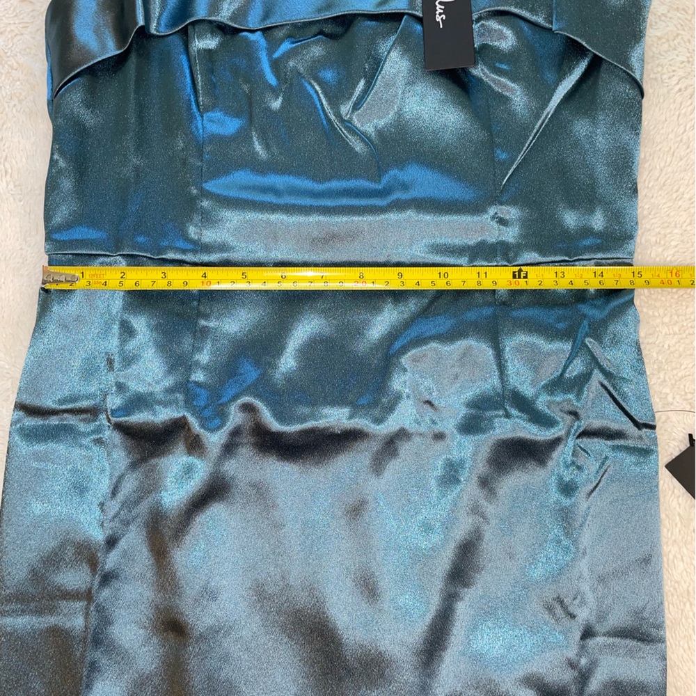 Lulus Dancefloor‎ Drama Slate Blue Satin Bodycon Mini Dress - Picture 5 of 9